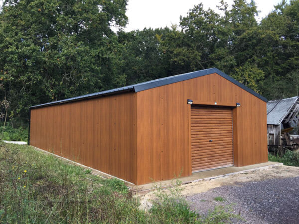 6m x 12m, 20ft x 40ft Insulated Golden oak steel garage — Top Steel